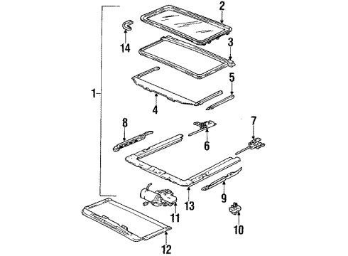 1988 Oldsmobile Cutlass Cruiser Sunroof Sw- Module F/Dlk Electric *Black Diagram for 20429984