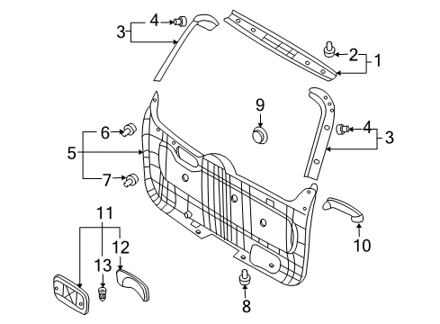 2008 Hyundai Entourage Bulbs Trim Assembly-Tail Gate Diagram for 817404D000CS