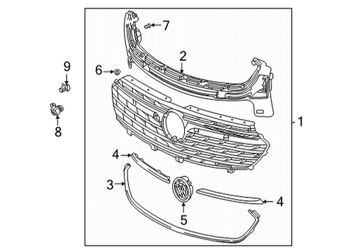 2021 Buick Envision Grille & Components Emblem Diagram for 39122307