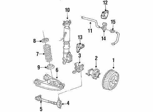 1990 Pontiac Bonneville Rear Suspension Components, Lower Control Arm, Ride Control, Stabilizer Bar Insulator Asm-Rear Spring-Lower Diagram for 25535044