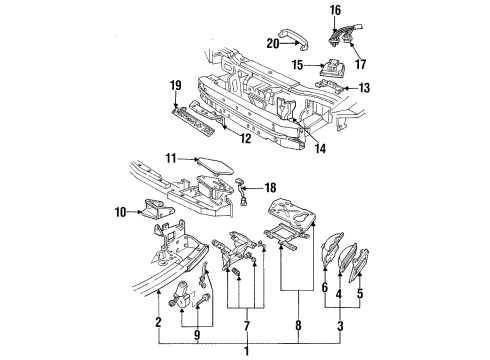 1996 Pontiac Firebird Headlamps Module Asm-Headlamp Opening Door Actuator Control Diagram for 16525685