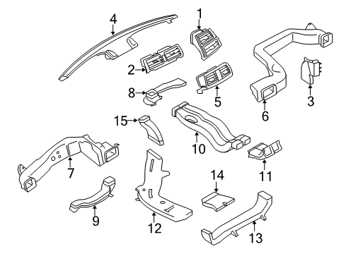 2017 BMW X5 Ducts Fresh Air Grille, Left Diagram for 51437380523