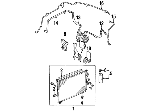 1995 Isuzu Rodeo Air Conditioner Pipe, Air Conditioner Diagram for 8-97085-868-1