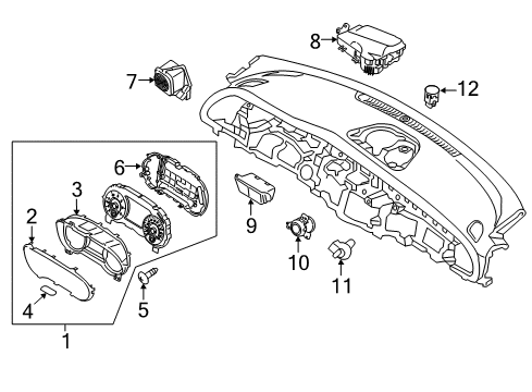 2020 Kia Stinger Automatic Temperature Controls Cluster Assembly-INSTRUM Diagram for 94001J5370