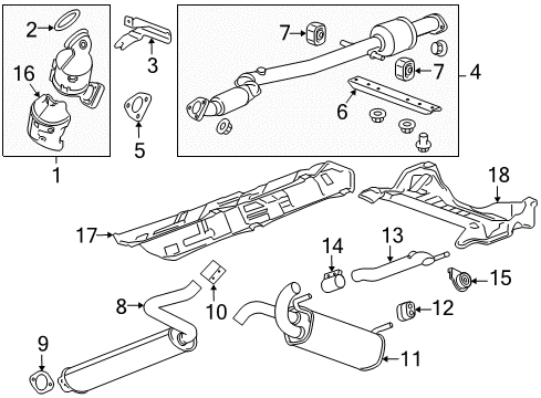 2014 Chevrolet Cruze Exhaust Components Muffler & Pipe Diagram for 22867461