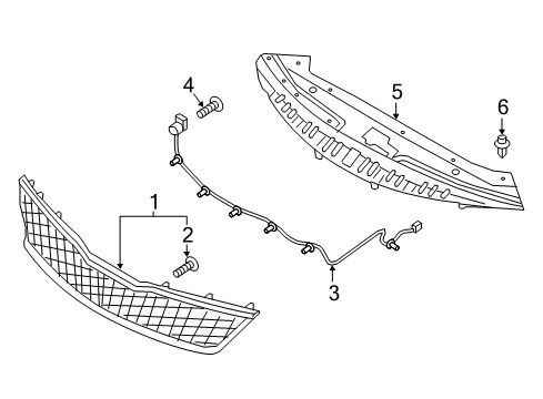 2017 Kia Optima Parking Aid Radiator Grille Assembly Diagram for 86350D5010