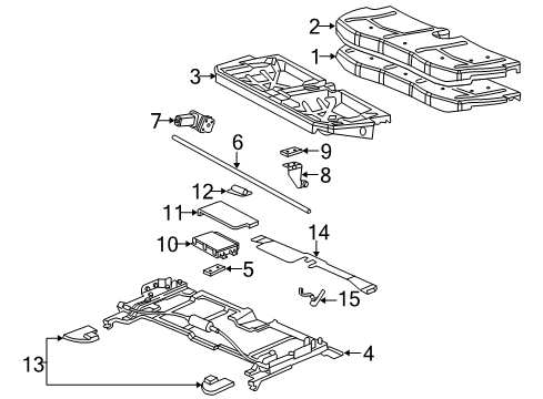 2009 Cadillac SRX Third Row Seats Pad Asm, Rear Seat Cushion Diagram for 88898295