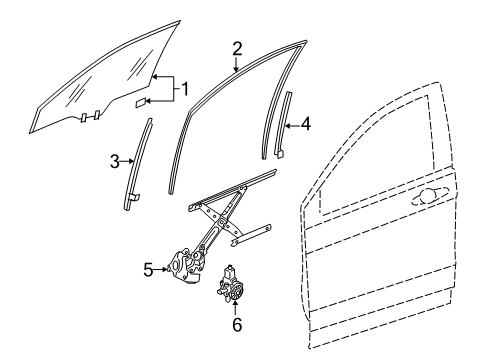 2016 Honda CR-V Front Door Channel, Right Front Door Run Diagram for 72235-T1W-A01