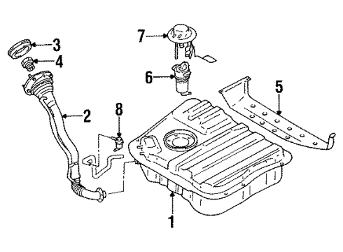 1991 Infiniti M30 Fuel System Components Tube Assembly Filler Diagram for 17220-F6610