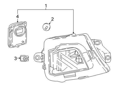 2019 Cadillac XTS Daytime Running Lamps Daytime Run Lamp Diagram for 23350720