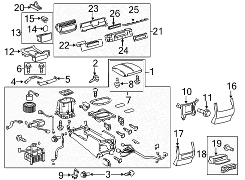 2013 Lexus LX570 Console Box Assy, Cooling Diagram for 88520-60393-C0