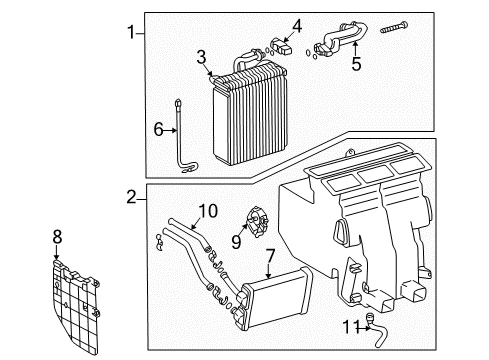1997 Toyota Camry Air Conditioner Radiator Assy, Air Conditioner Diagram for 87050-06180