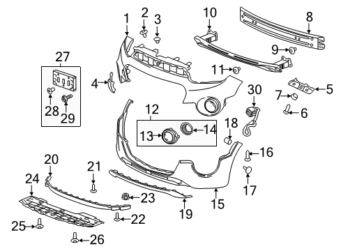 2022 Chevrolet Spark Bumper & Components - Front Upper Cover Bolt Diagram for 11548426