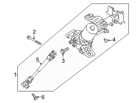 2021 Nissan Versa Steering Column & Wheel, Steering Gear & Linkage Column Assy-Steering, Upper Diagram for 48810-5EE3A