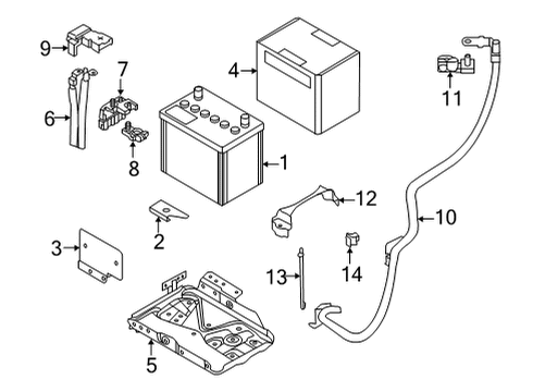 2020 Nissan Versa Battery Terminal-Connector Diagram for 24340-5RB0A
