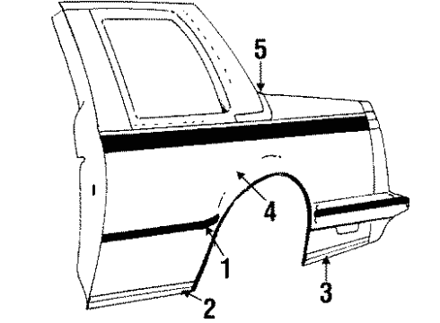 1987 Buick Century Exterior Trim - Quarter Panel Molding Asm, Front Side Door Diagram for 20654830