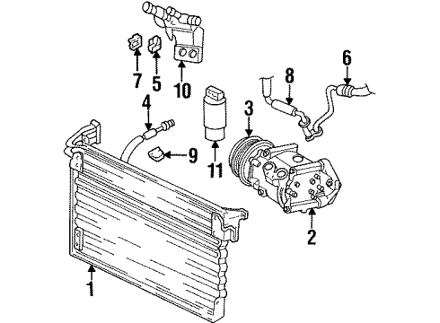 1997 Plymouth Breeze A/C Condenser, Compressor & Lines Line-A/C Liquid Diagram for 4796288