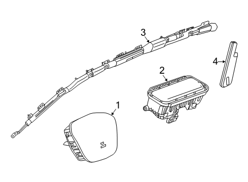 2020 GMC Canyon Air Bag Components Driver Air Bag Diagram for 85132066