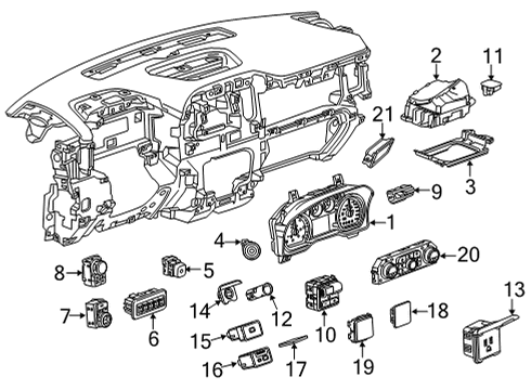 2021 Chevrolet Silverado 2500 HD Transfer Case Instrument Cluster Diagram for 84960243