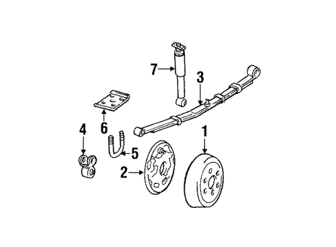 1988 Jeep Cherokee Rear Suspension Components ABSORBER-Suspension Diagram for SG23197