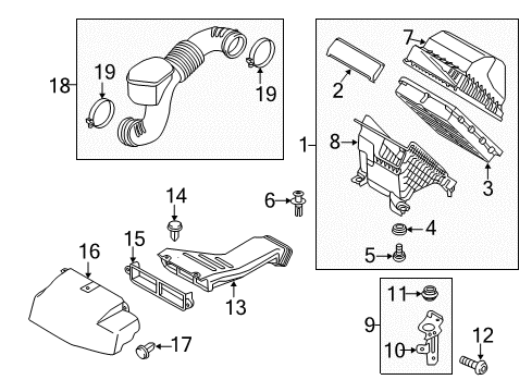 2018 Hyundai Santa Fe Sport Filters Hose Assembly-Air Intake Diagram for 28130-4Z700