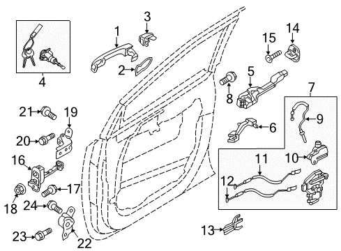 2015 Kia Sedona Front Door Base Assembly-Front Door Outside Diagram for 82665A9000