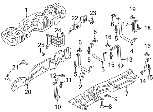 2018 Ford F-350 Super Duty Fuel Supply Skid Plate Nut Diagram for -W717462-S439
