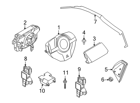 2008 Saturn Astra Air Bag Components Clock Spring Diagram for 93190930