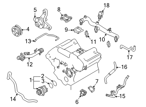 2006 Nissan 350Z Powertrain Control Hose Water Diagram for 14055-AC700