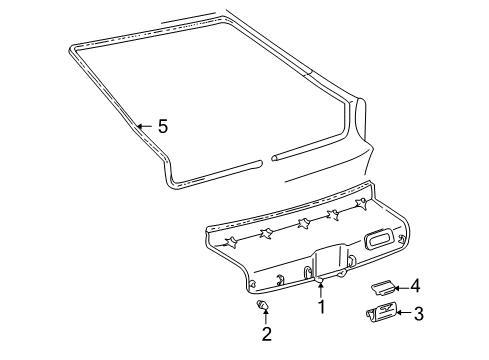 2002 Toyota Celica Interior Trim - Lift Gate Lift Gate Trim Diagram for 67751-20010-B1