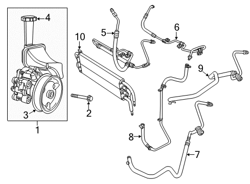 2014 Jeep Grand Cherokee P/S Pump & Hoses, Steering Gear & Linkage Line-Power Steering Return Diagram for 5181562AB