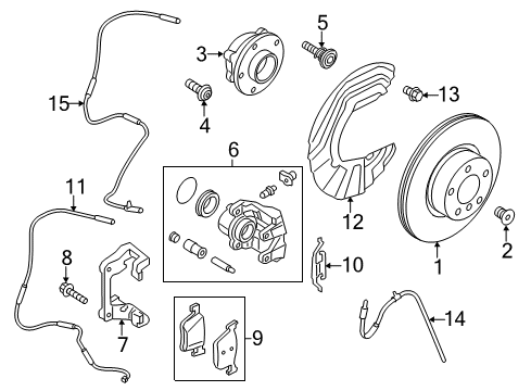 2017 BMW X4 Front Brakes Brake Hose Front Diagram for 34306887449