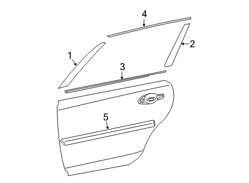 2013 Nissan Altima Exterior Trim - Rear Door Tape-Rear Door Outside, RH Diagram for 82812-3TA1B