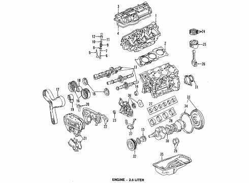 1990 Lexus ES250 Engine Parts, Mounts, Cylinder Head & Valves, Camshaft & Timing, Oil Pan, Oil Pump, Crankshaft & Bearings, Pistons, Rings & Bearings Insulator, Engine Mounting, RH(For Transverse Engine) Diagram for 12362-62030
