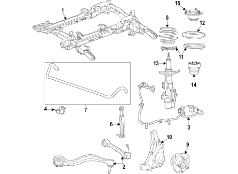 2021 Cadillac CT4 Front Suspension Components, Lower Control Arm, Ride Control, Stabilizer Bar Coil Spring Diagram for 84824952