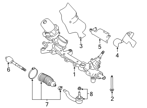 2020 Nissan Altima Steering Column & Wheel, Steering Gear & Linkage Socket Kit - Tie Rod, Inner Diagram for 48521-6CA0A