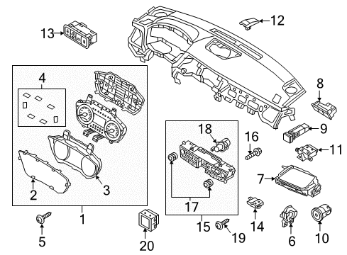 2015 Hyundai Genesis Switches Switch Assembly-Trunk Lid Opener Diagram for 93550-B1000
