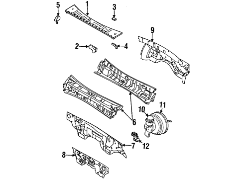 1997 Acura SLX Hydraulic System Master Vacuum Assembly, Brake Diagram for 8-94375-407-1