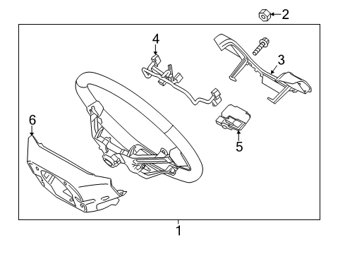 2014 Kia Sorento Steering Column, Steering Gear & Linkage, Steering Wheel & Trim Controller Assembly-Steering Diagram for 561822P500