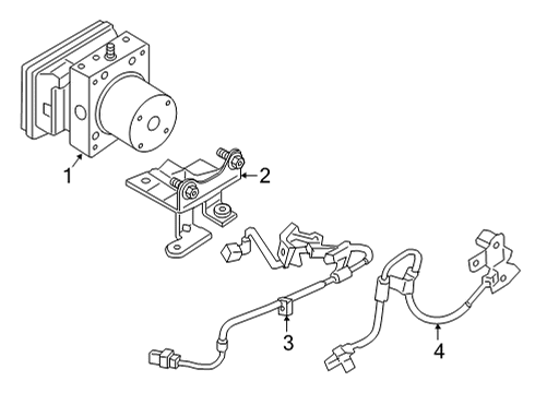 2020 Genesis G90 ABS Components Bracket-Hydraulic Module Diagram for 58960-B1100