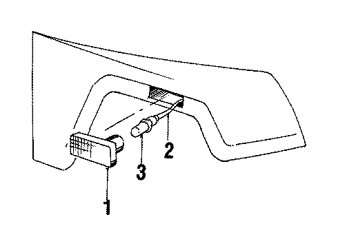 1985 Jeep CJ7 Side Marker Lamps Side-Mark-Er Diagram for J0994020