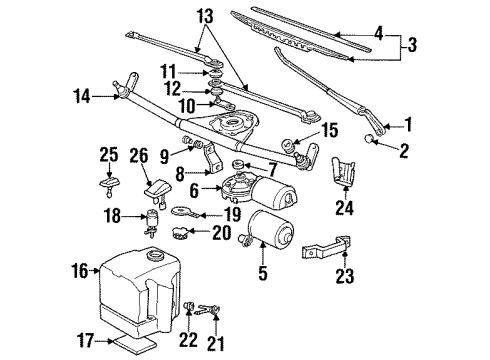 1997 BMW 318is Headlamp Washers/Wipers Washer Fluid Reservoir Diagram for 61678366421