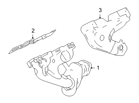 2006 Cadillac XLR Exhaust Manifold Exhaust Manifold Assembly (W/ 3Way Catalytic Converter) Diagram for 12638991