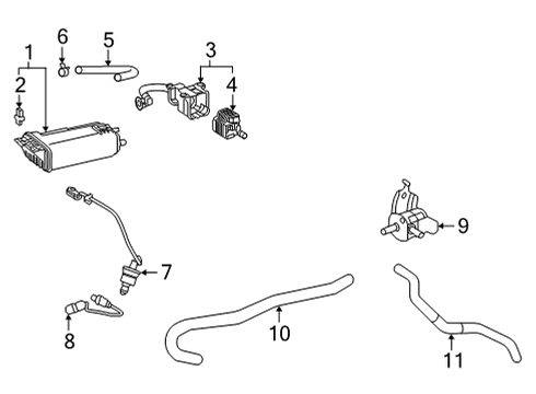 2022 Lexus NX250 Emission Components Vapor Hose Diagram for 23826-25120