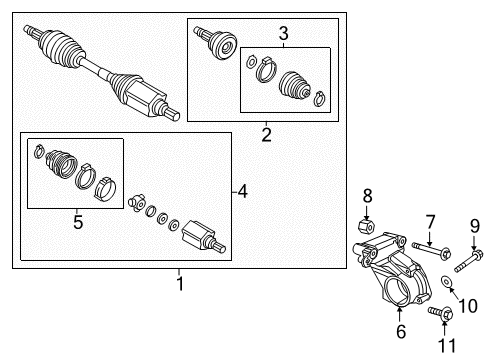 2020 Jeep Renegade Drive Axles - Front Boot Kit-Half Shaft Diagram for 68173891AA