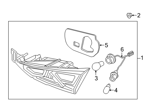 2018 Hyundai Elantra Bulbs Lamp Assembly-Rear Combination Inside, RH Diagram for 92404-F2000