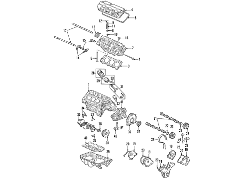 2003 Acura MDX Engine Parts, Mounts, Cylinder Head & Valves, Camshaft & Timing, Oil Pan, Oil Pump, Crankshaft & Bearings, Pistons, Rings & Bearings Rubber, Rear Transmission Mounting Diagram for 50806-S3V-000