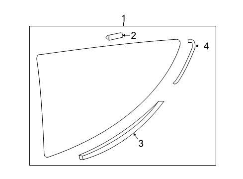 2022 Lexus LC500 Glass & Hardware - Quarter Panel MOULDING, Quarter Window Diagram for 62793-11020