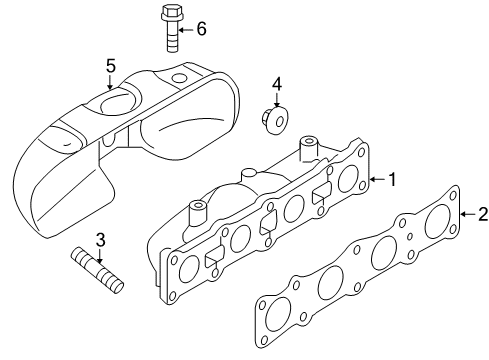 2011 Hyundai Genesis Coupe Exhaust Manifold Protector-Heat Upper Diagram for 28525-2C410