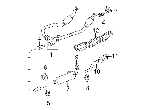 2012 Ram 1500 Exhaust Components Exhaust Muffler Diagram for 52122529AC